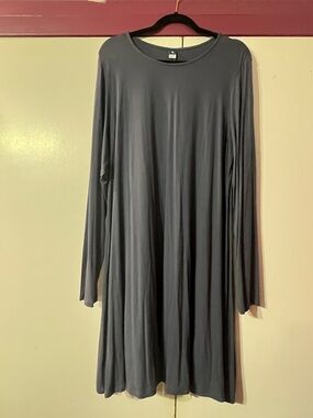 Old Navy Long Sleeve Swing Dress - Charcoal Gray